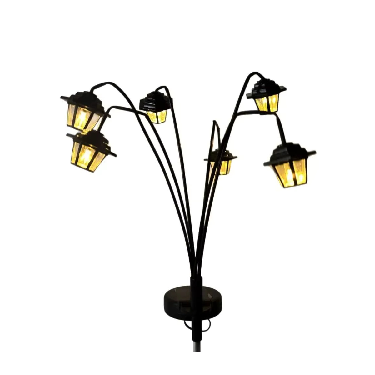 Wasserdichte Solar-Gartenleuchte im Retro-Design mit 6 LED als dekorative Außenlampe in Schwarz - Bild 2