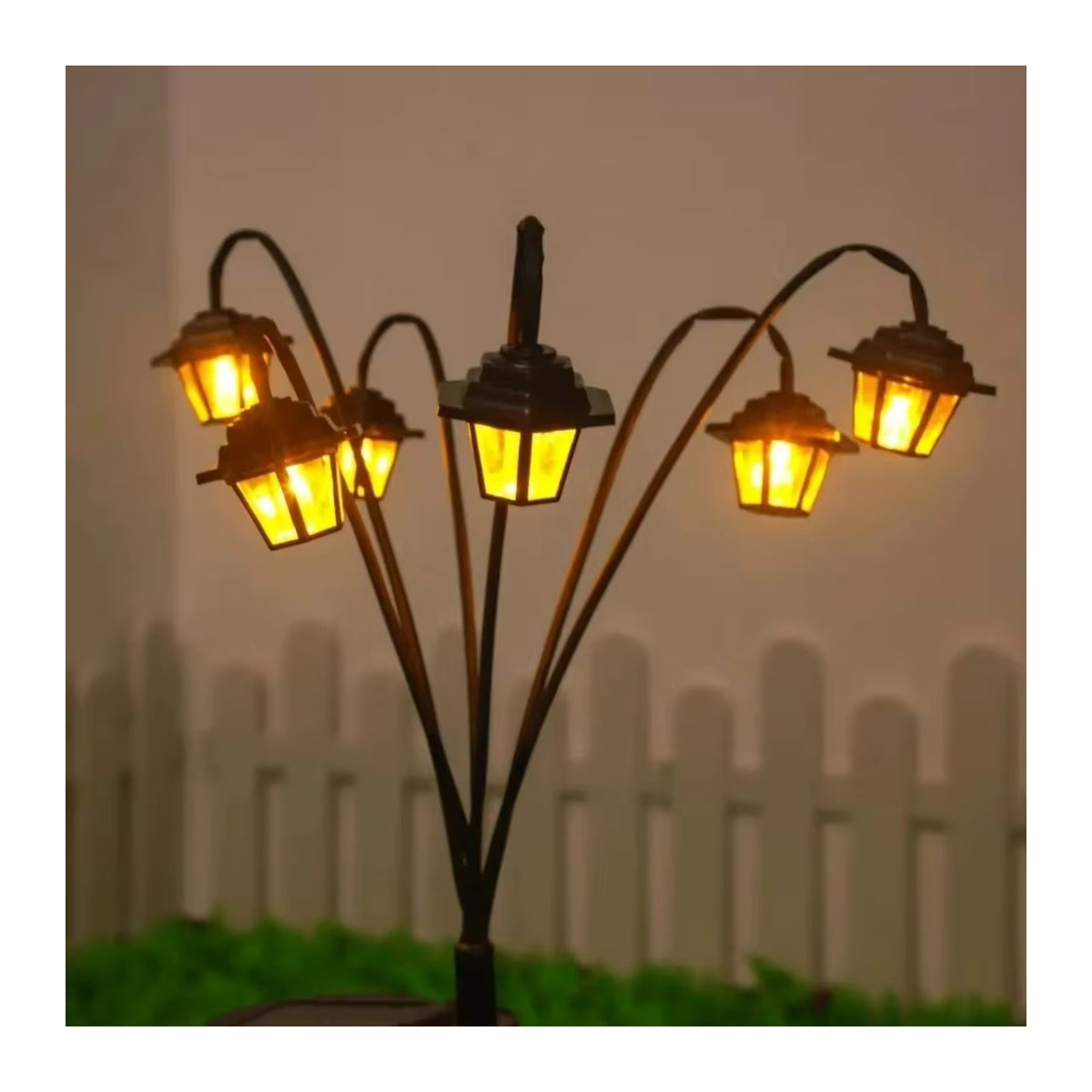 Wasserdichte Solar-Gartenleuchte im Retro-Design mit 6 LED als dekorative Außenlampe in Schwarz - Bild 3