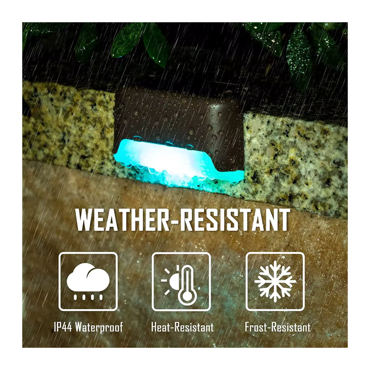 Wasserdichte Solar-LED-Schrittleuchten für Deck, Terrasse und Garten in Braun - Bild 3