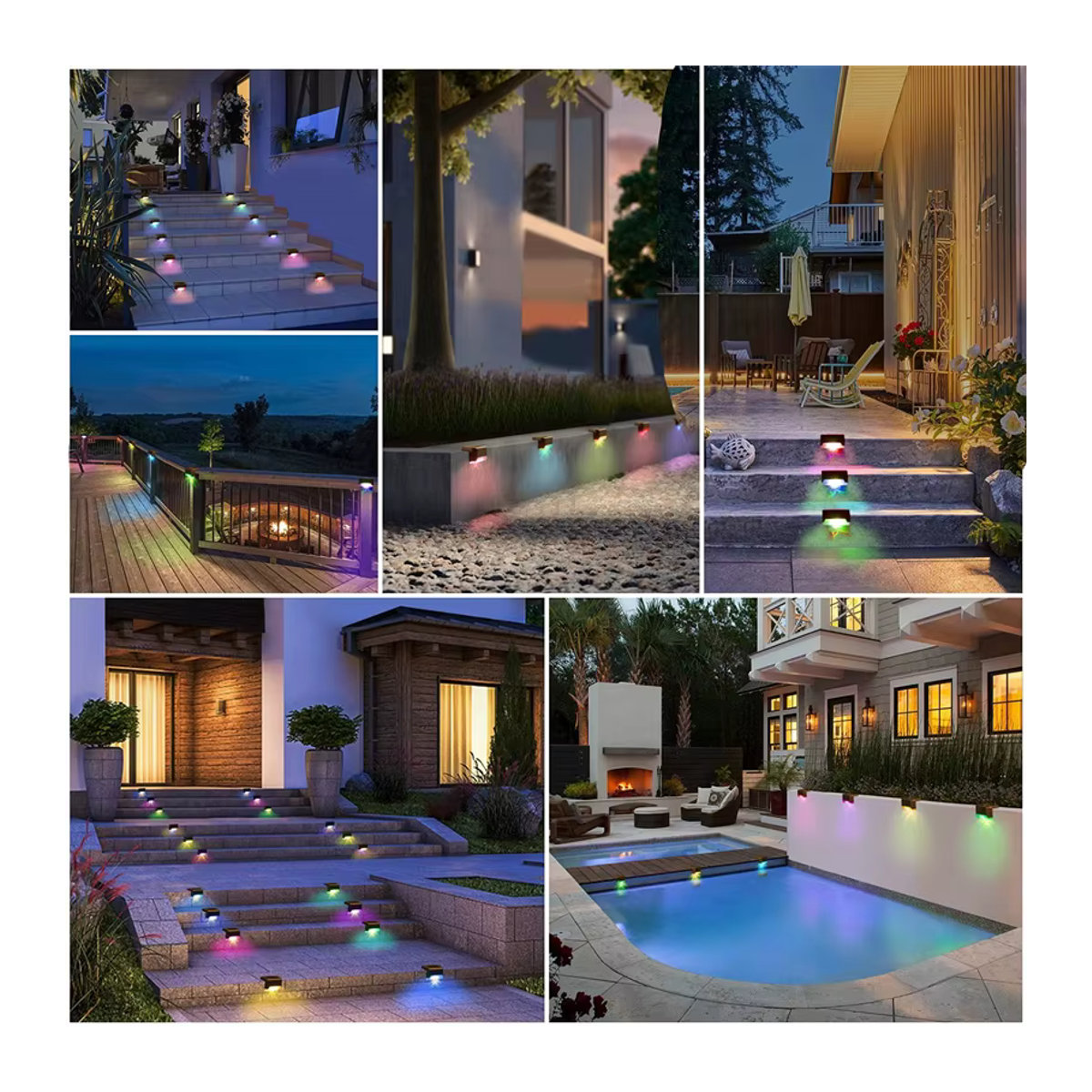 Wasserdichte Solar-LED-Schrittleuchten für Deck, Terrasse und Garten in Braun - Bild 6