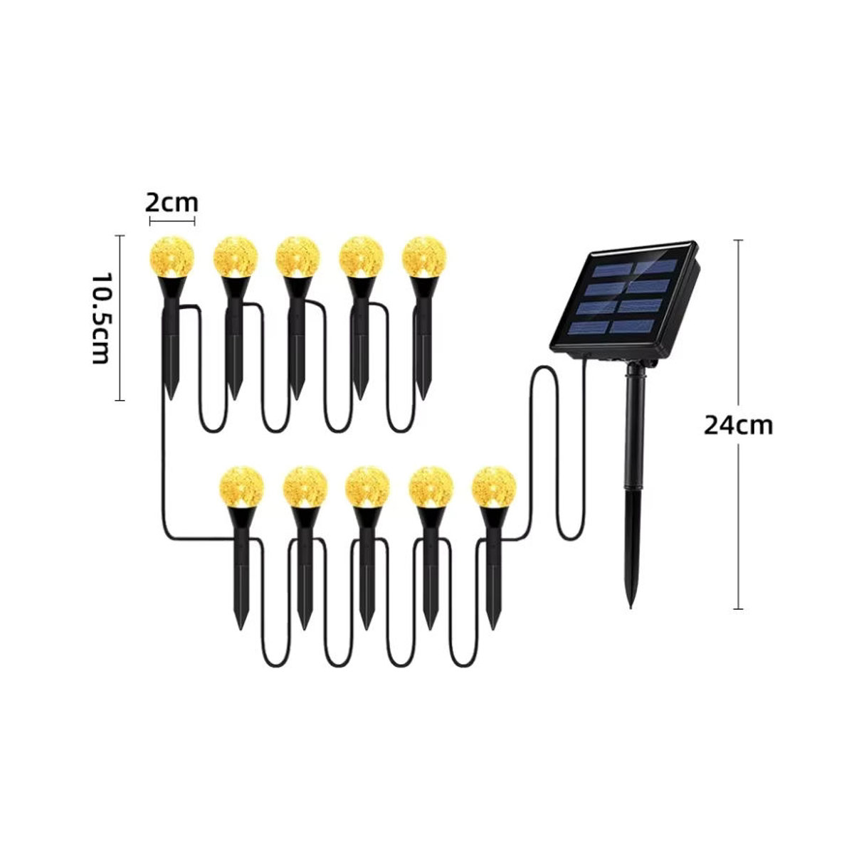Wasserdichte Solar LED String Lichterkette in Schwarz für die Garten- und Landschaftsdekoration - Bild 4