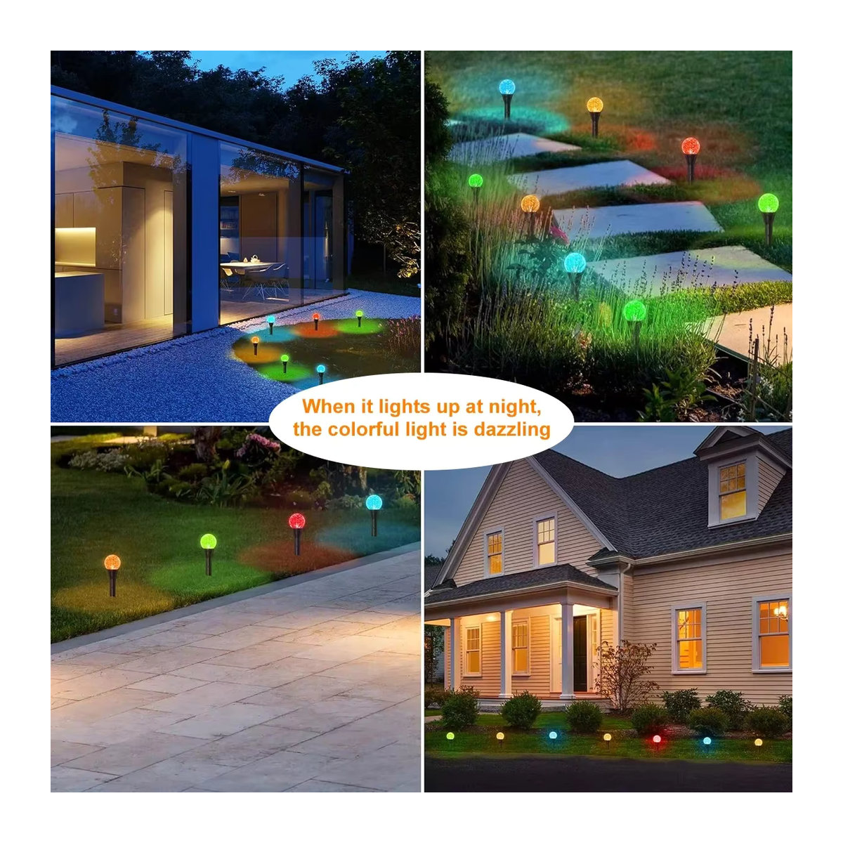 Wasserdichte Solar-LED-String-Lichterkette mit Blasen-Effekt in Bunt für die Garten- und Landschaftsdekoration - Bild 2