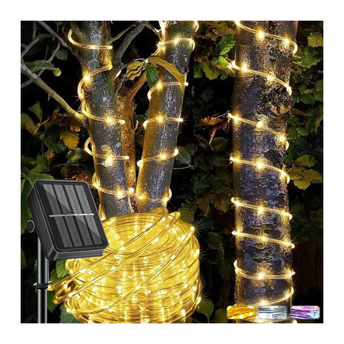 Wasserdichte Solar-Lichterkette mit 8 Modi für Garten, Terrasse und Außenbereich - Bild 1
