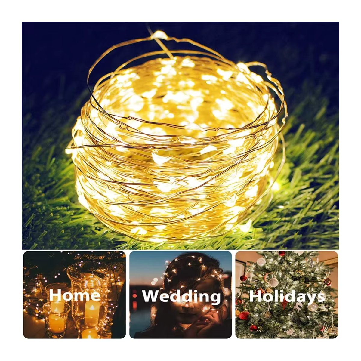 Wasserdichte Solar-Lichterkette mit 8 Modi für Garten, Terrasse und Außenbereich - Bild 5
