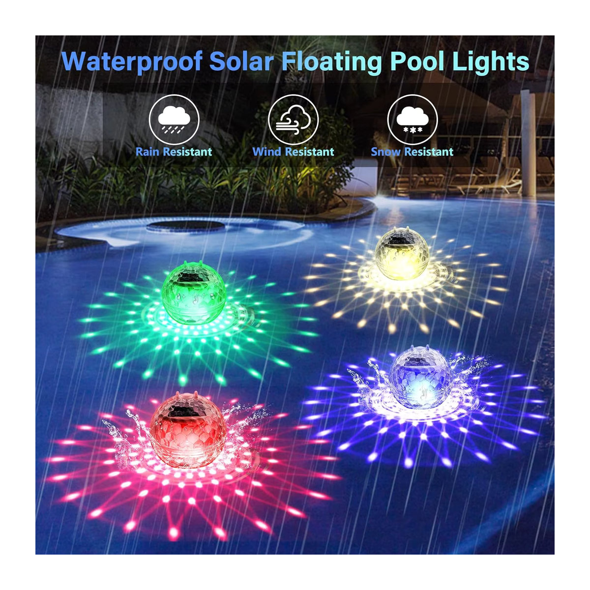 Wasserdichte Solar-Poolleuchten mit RGB-Farbwechsel für schwimmende Poolbeleuchtung - Bild 5