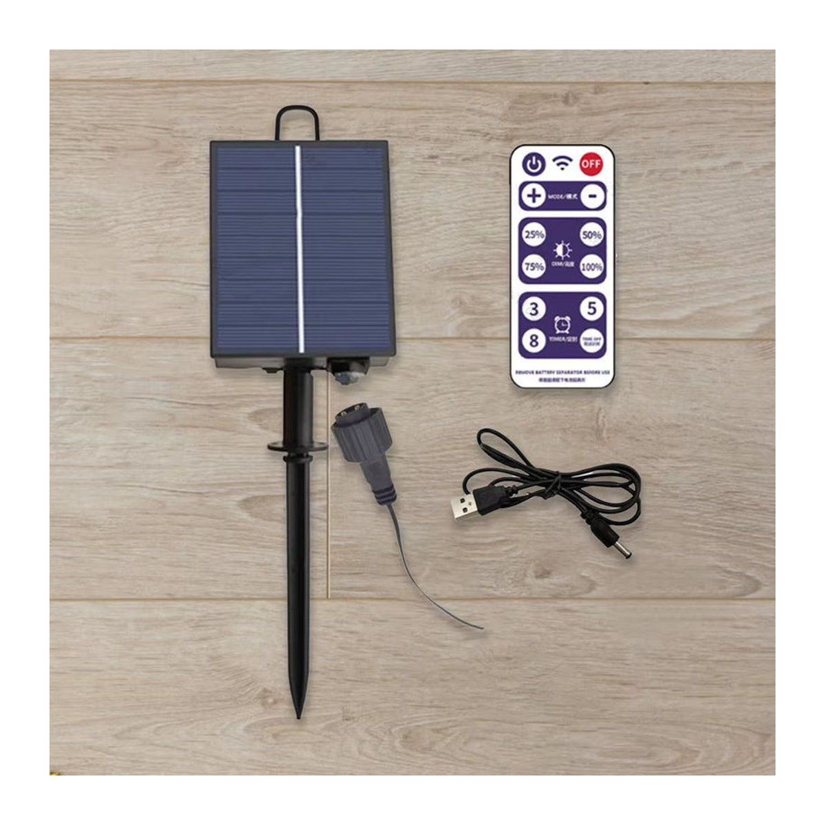 Wasserdichte Solar String Fairy Lights mit großem Solarpanel und Schnellladefunktion für die Gartendekoration in Schwarz - Bild 2
