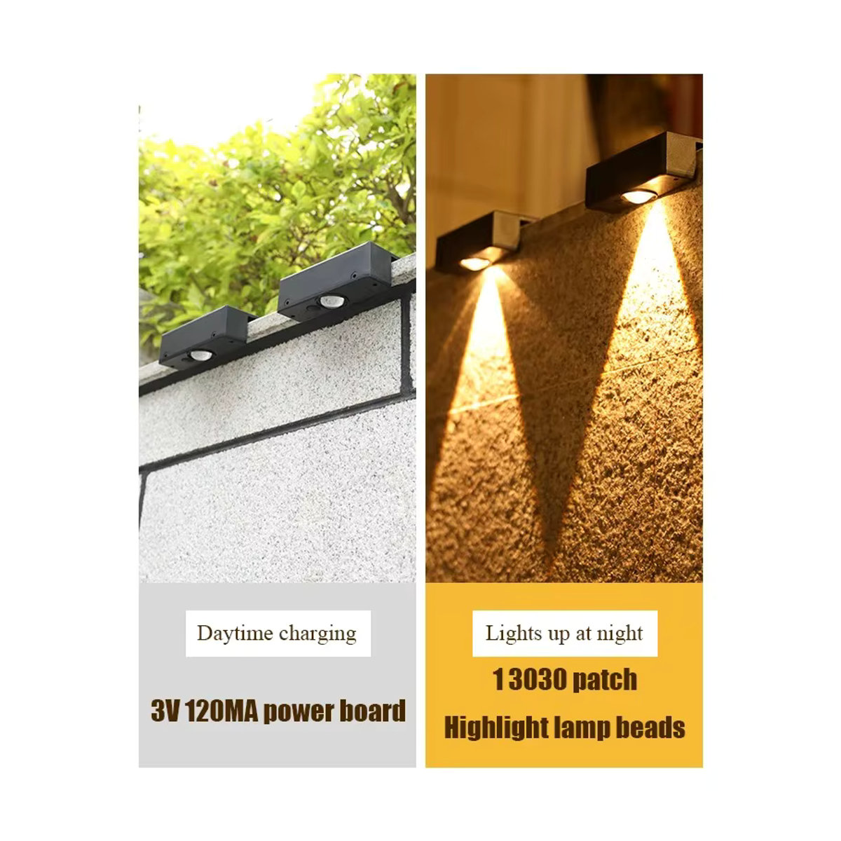 Wasserdichte Solar-Wandleuchte in Schwarz für Garten und Außenbereich im minimalistischen Design - Bild 2
