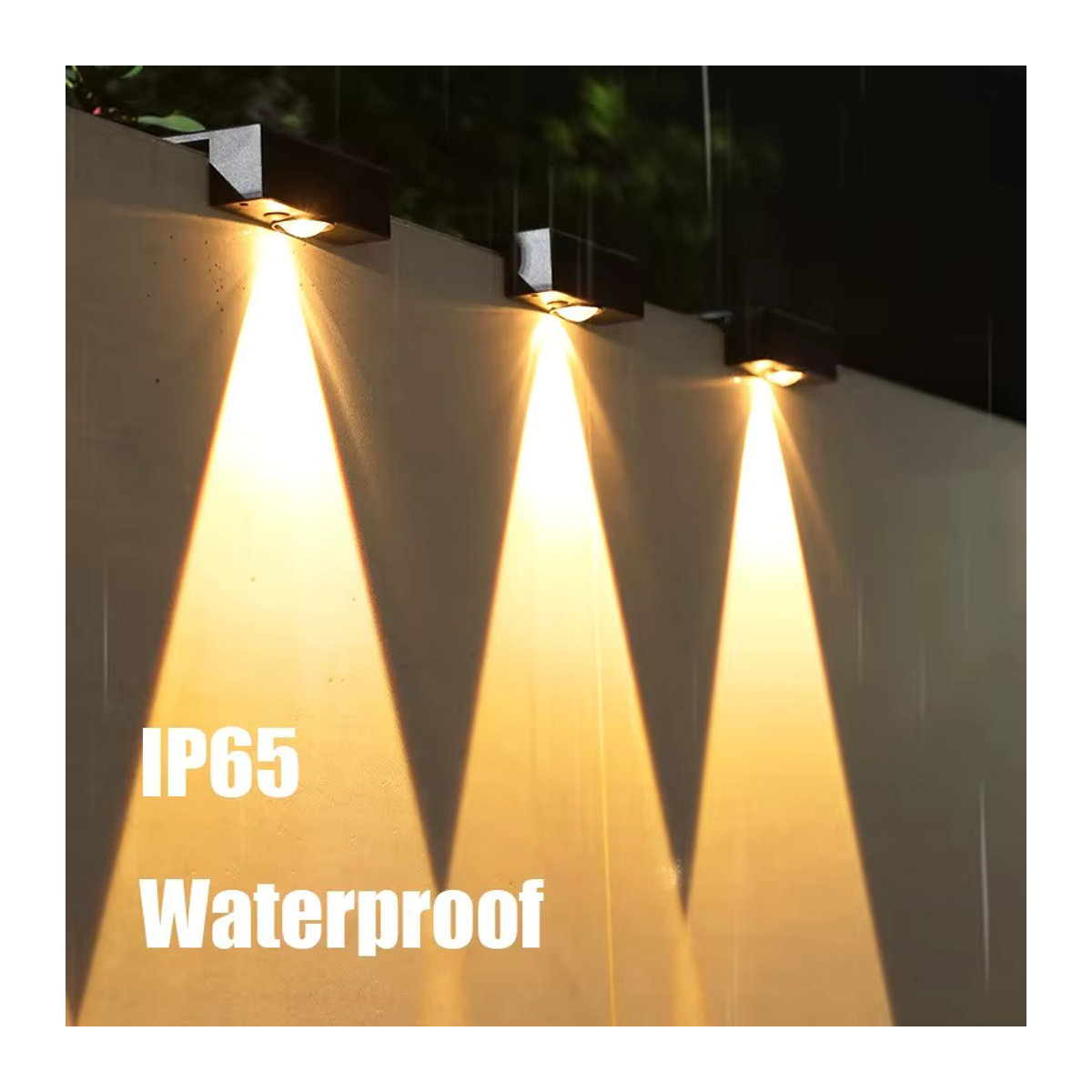 Wasserdichte Solar-Wandleuchte in Schwarz für Garten und Außenbereich im minimalistischen Design - Bild 4