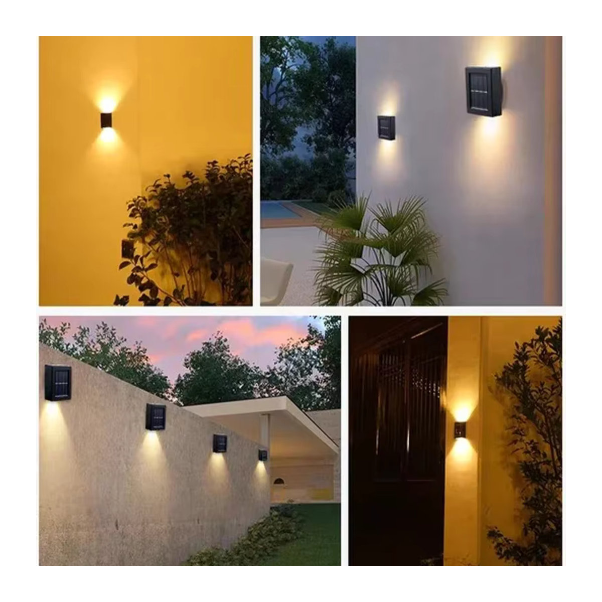Wasserdichte Solar Wandleuchte mit 4 LED Perlen für Garten und Hof in Schwarz - Bild 5