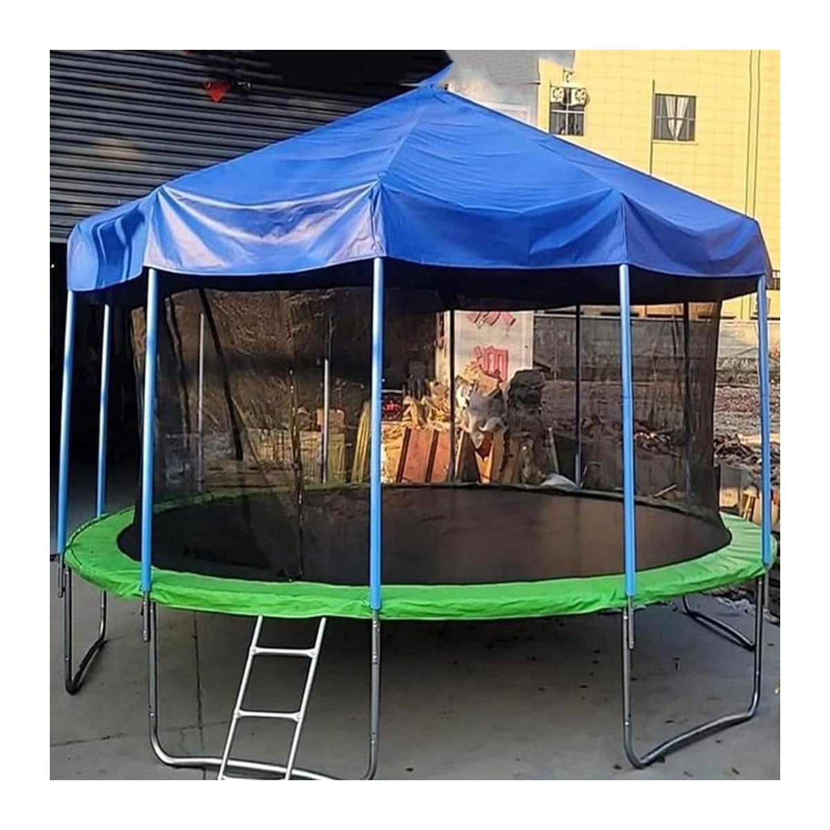 Wasserdichte Trampolin-Abdeckung mit Sonnenschutz in Blau für den Außenbereich - Bild 1