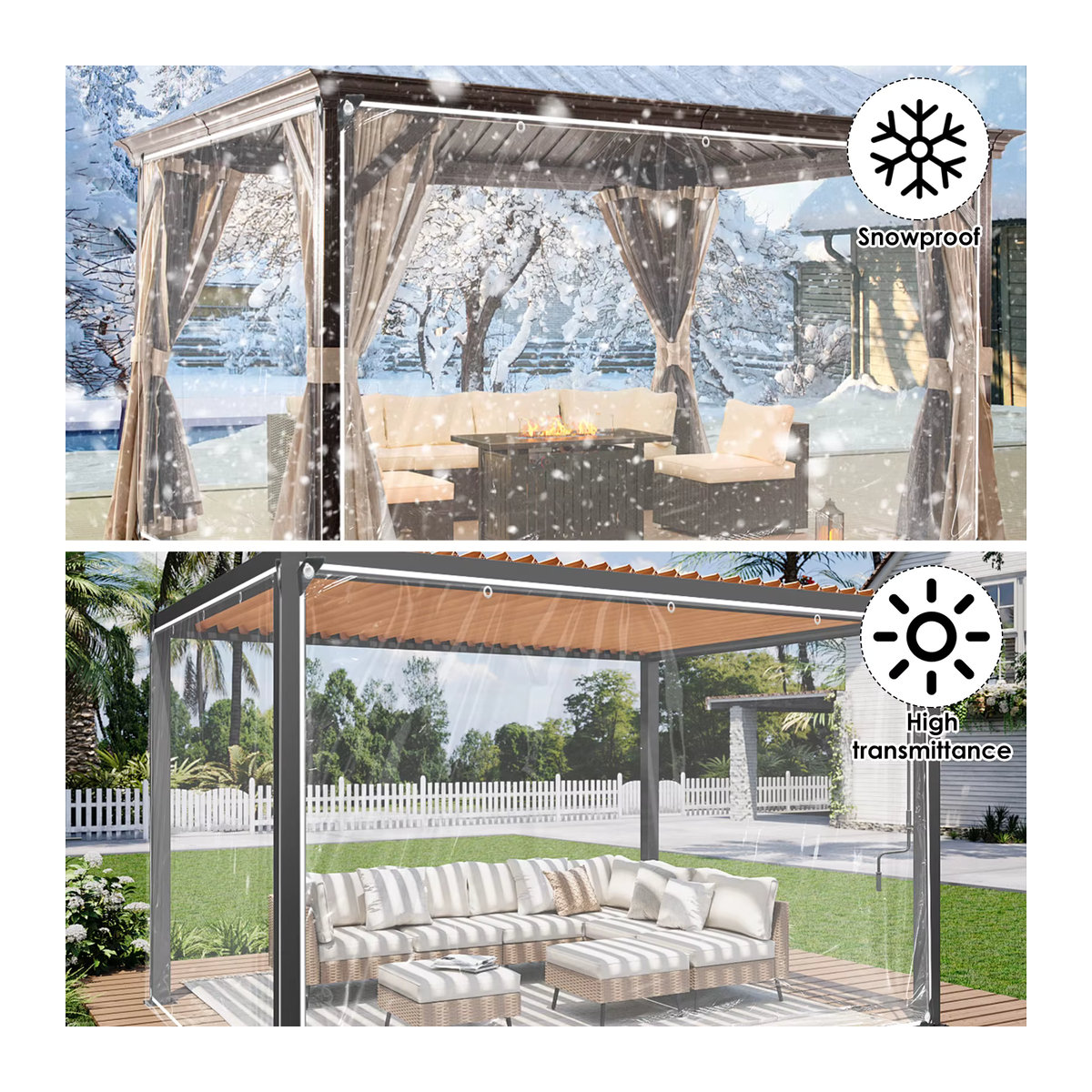 Wasserdichte transparente Planenvorhang-Abdeckung für Garten, Schuppen und Fenster zur Pflanzenisolierung und als winddichte Schutzplane - Bild 4