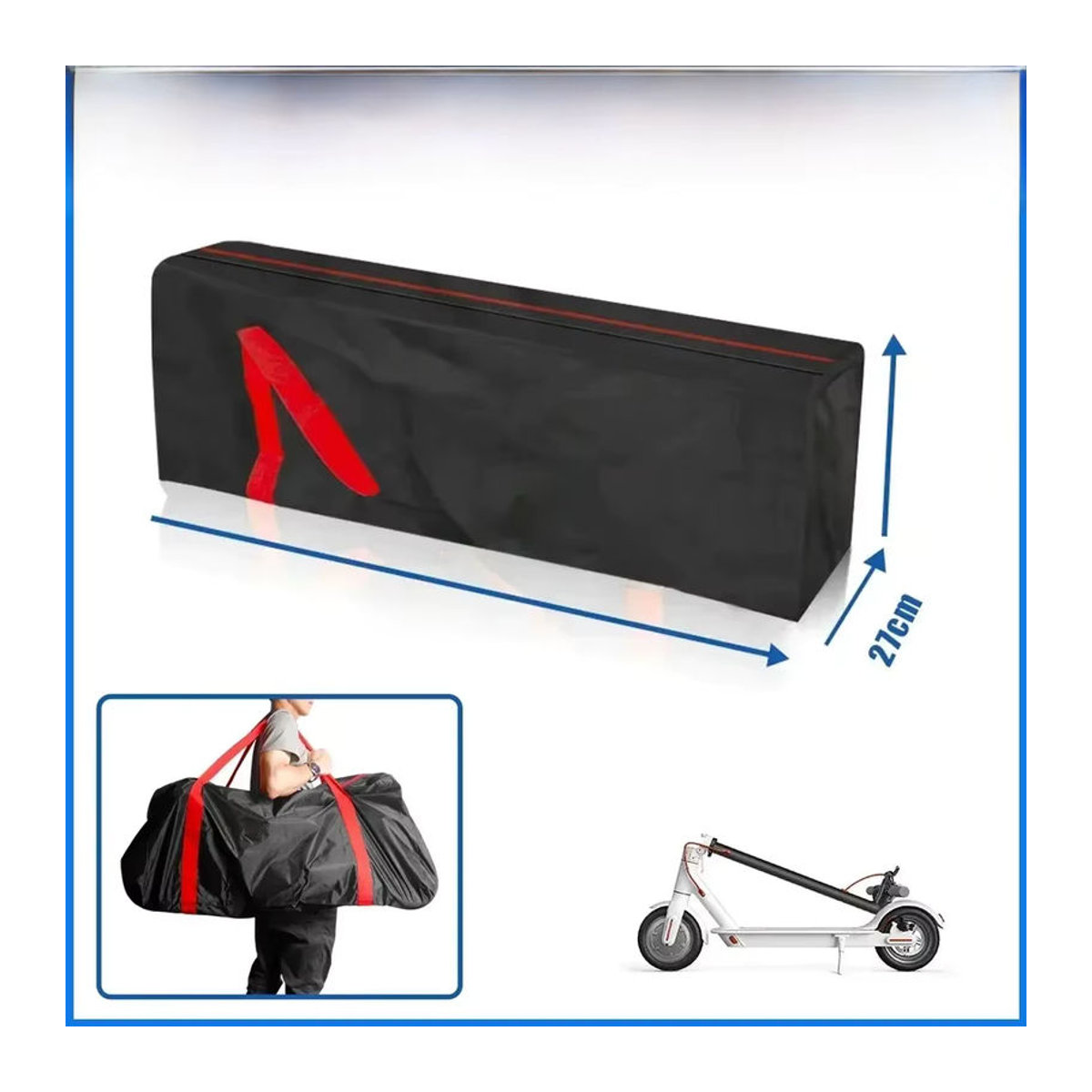 Wasserdichte und faltbare Tragetasche von LCQPTW für XIAOMI M365 Elektroroller und Skateboards in Schwarz oder Rot - Bild 7