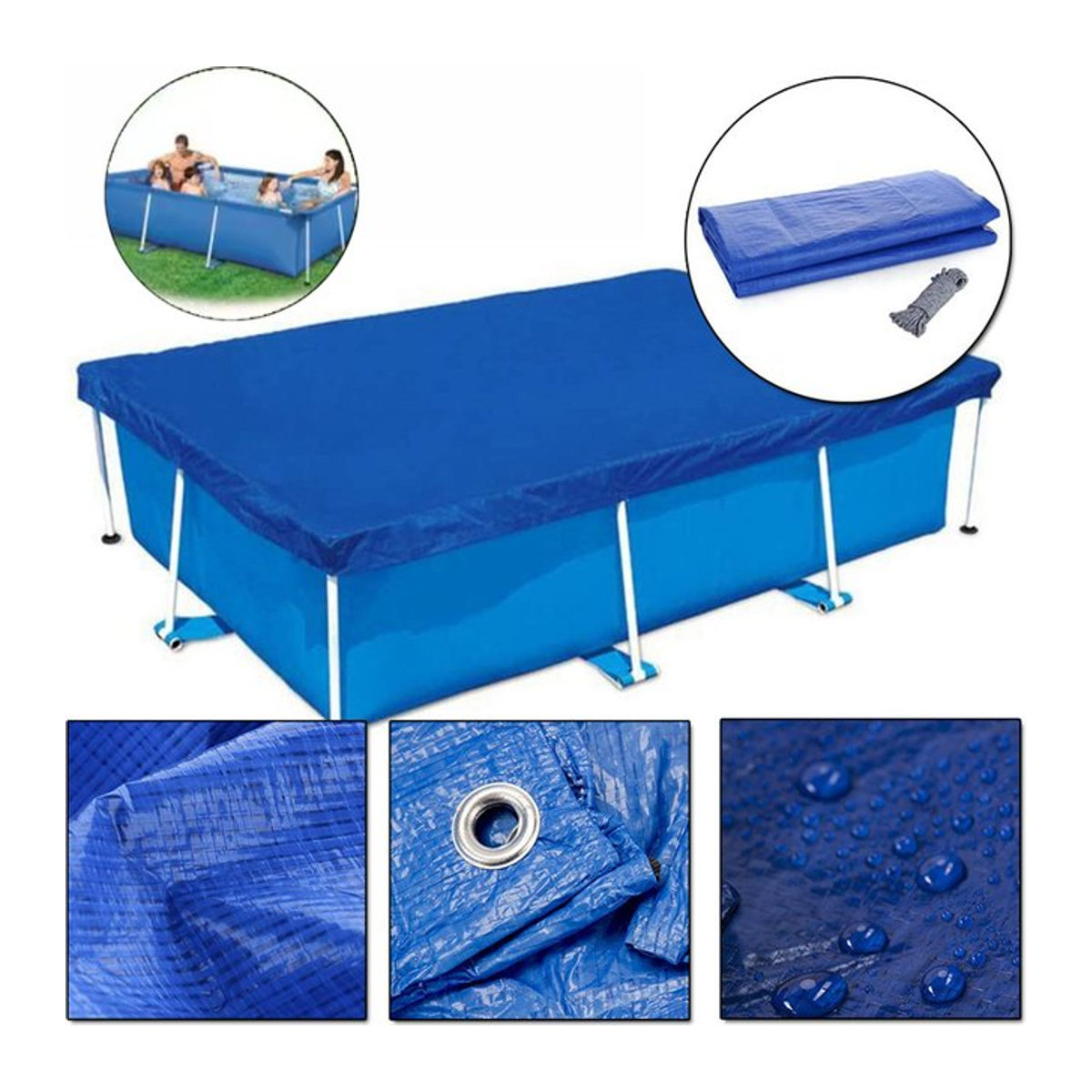 Wasserdichte und staubdichte Poolabdeckung für Garten und Outdoor als Blasenfolie für Schwimmbecken und Badewannen - Bild 1