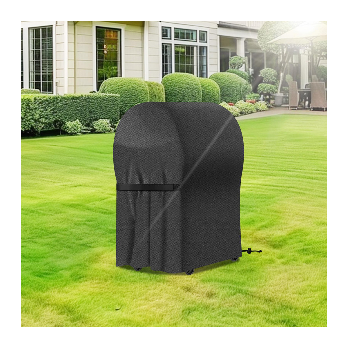 Wasserdichte und UV-beständige Grillabdeckung von Binchi Garden in Schwarz für Gasgrills und Gartenmöbel - Bild 5