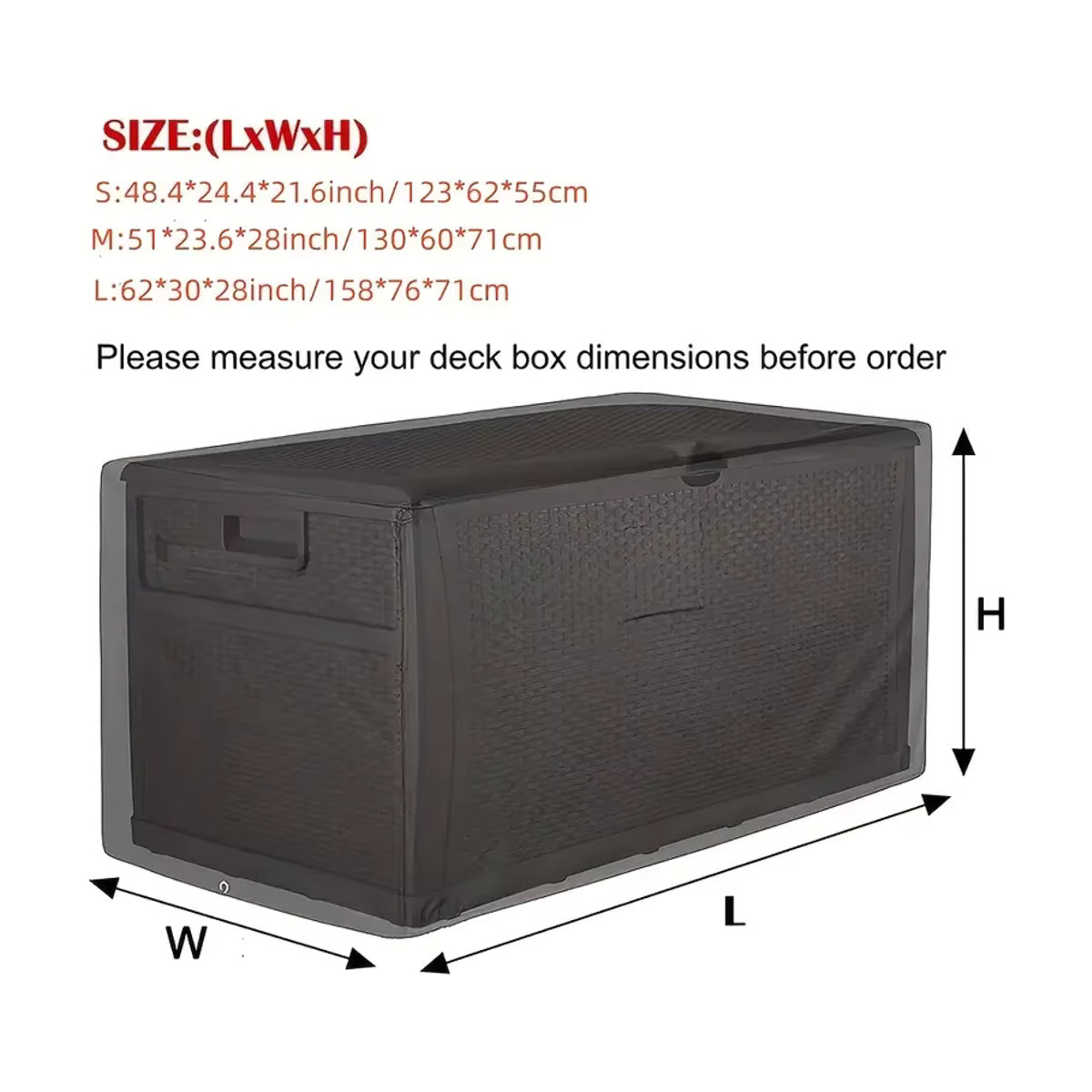 Wasserdichte und UV-beständige Terrassen-Deckbox-Abdeckung aus 210D Material in Schwarz oder Grau - Bild 2