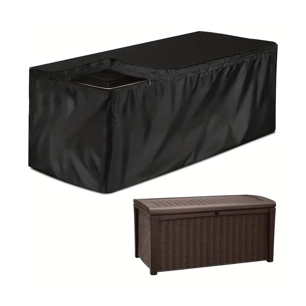 Wasserdichte und UV-beständige Terrassen-Deckbox-Abdeckung aus 210D Material in Schwarz oder Grau - Bild 4
