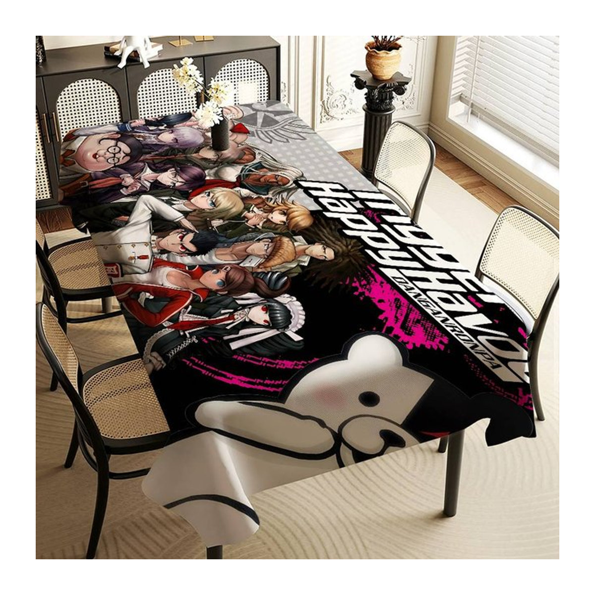 Wasserdichte und wiederverwendbare rechteckige Tischdecke mit Danganronpa Cartoon-Motiv von Potdemiel in Mehrfarbig - Bild 1