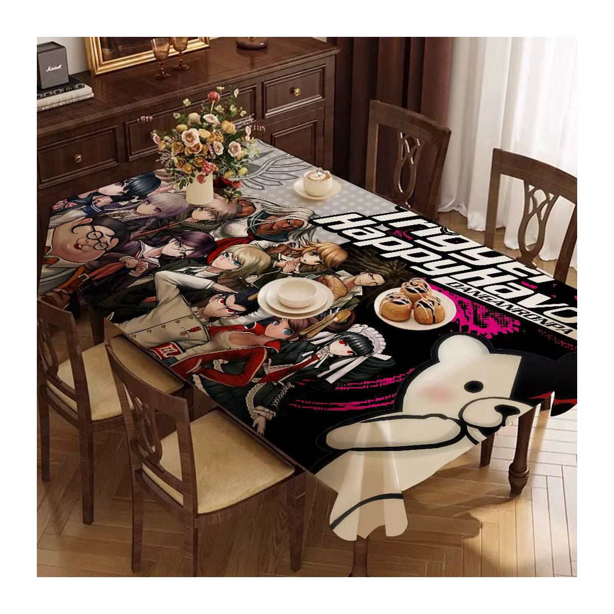 Wasserdichte und wiederverwendbare rechteckige Tischdecke mit Danganronpa Cartoon-Motiv von Potdemiel in Mehrfarbig - Bild 3