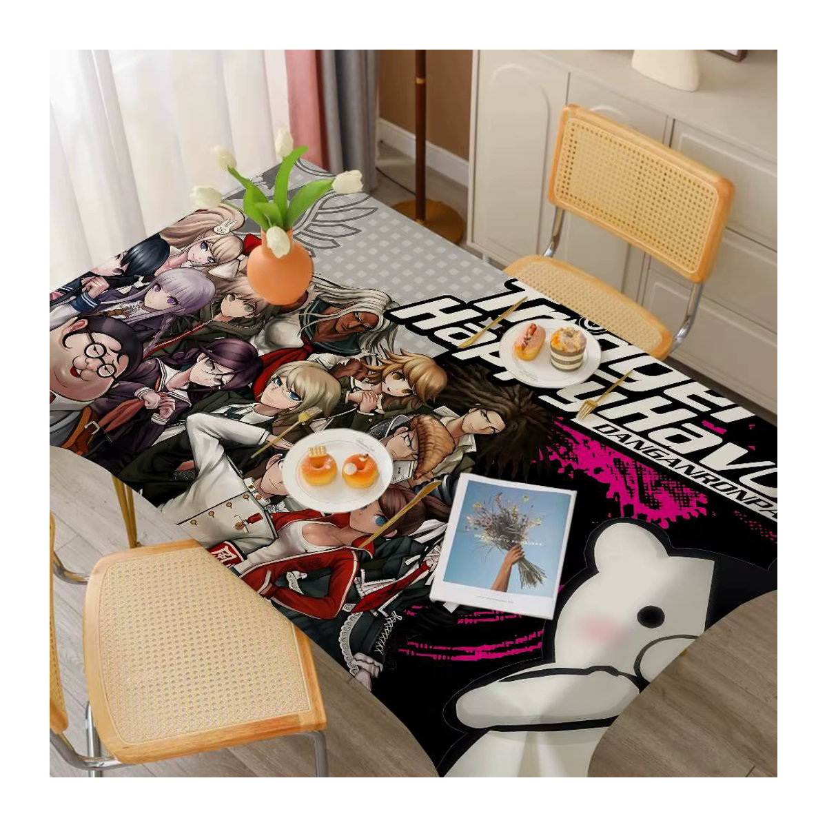 Wasserdichte und wiederverwendbare rechteckige Tischdecke mit Danganronpa Cartoon-Motiv von Potdemiel in Mehrfarbig - Bild 4