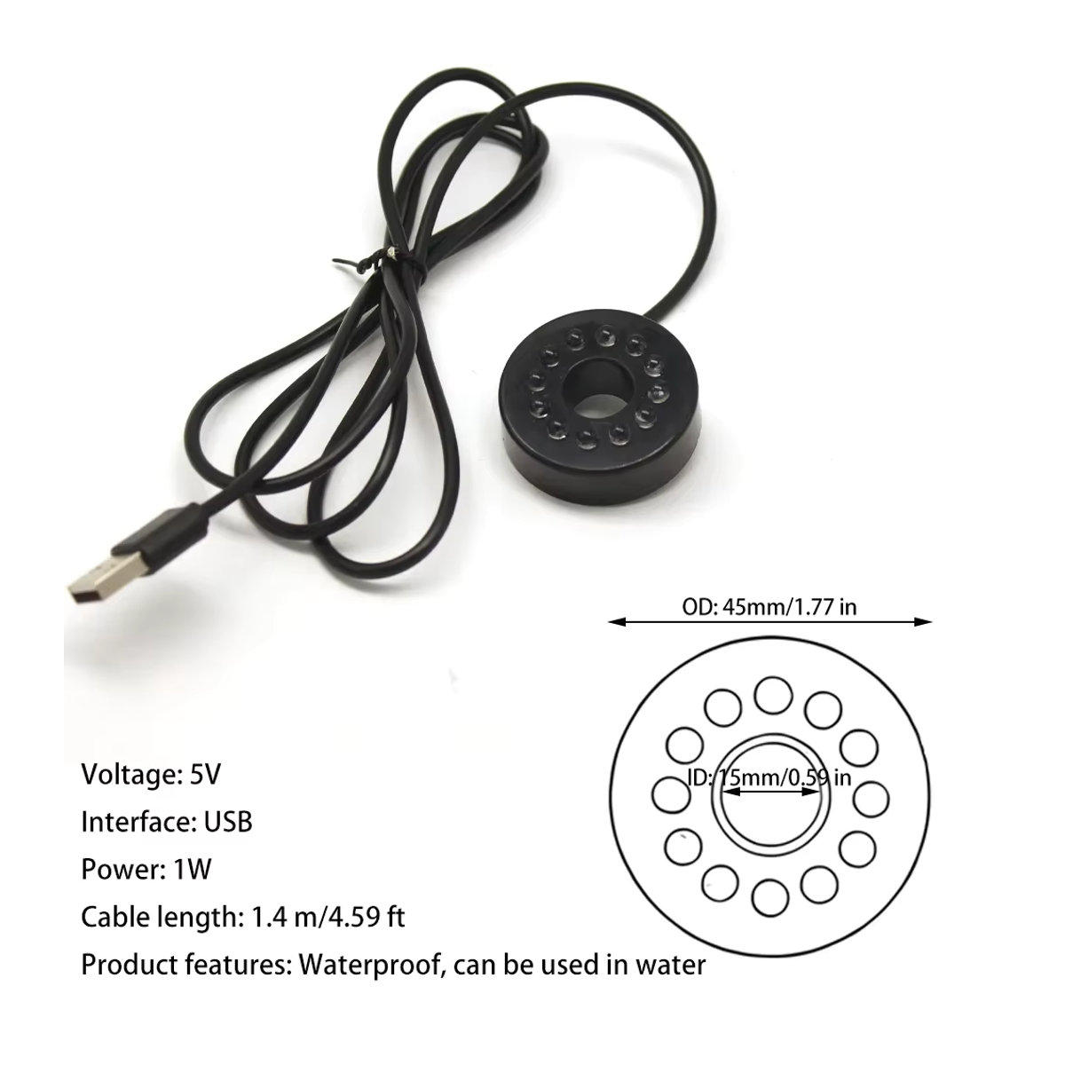 Wasserdichte USB-LED-Beleuchtung in Bunt für Aquarium, Pool und Garten aus Kunststoff - Bild 3