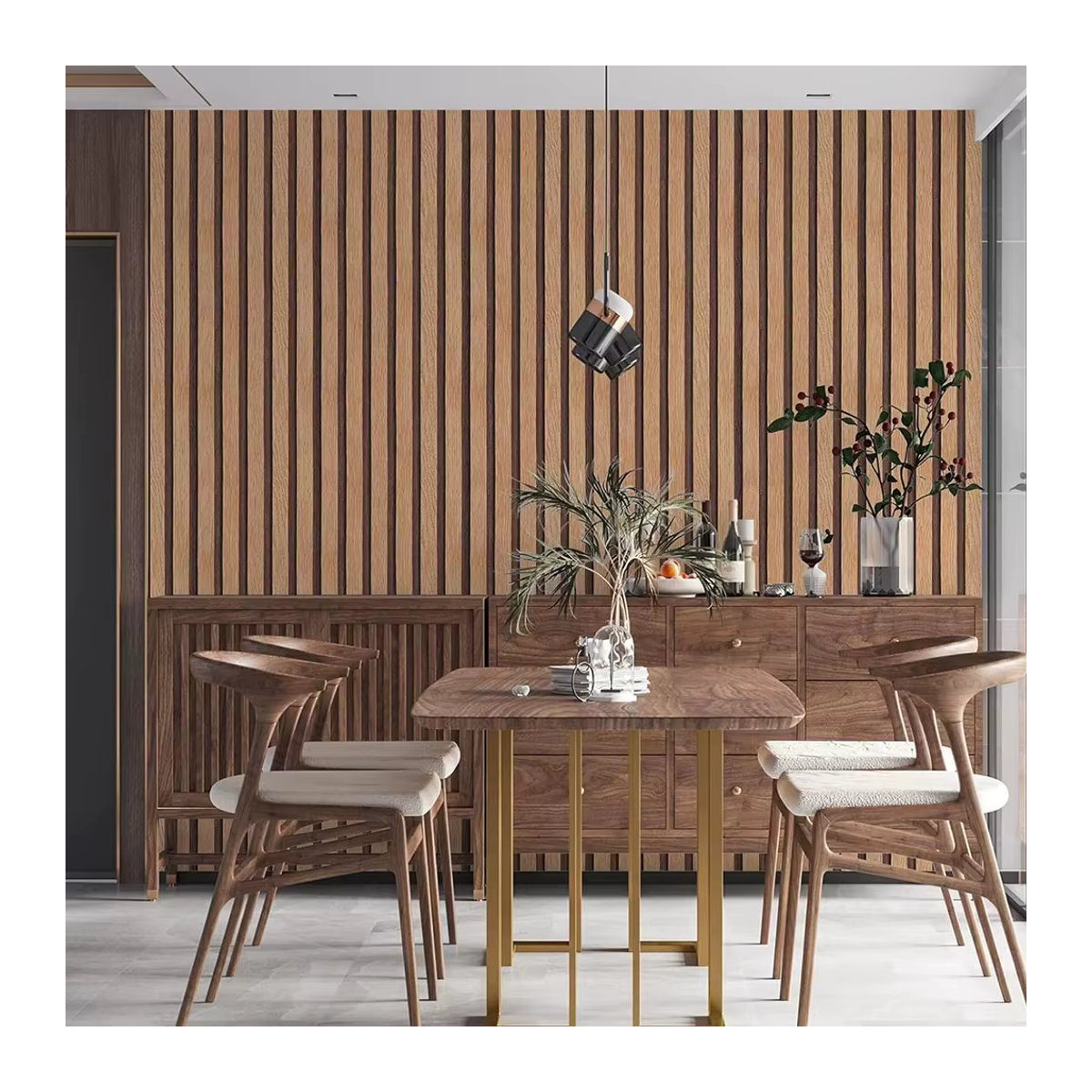 Wasserdichte Wandaufkleber mit Holzmaserung und Streifen-Design von ctzsoop in Braun, B/H: 100 x 45 cm - Bild 2