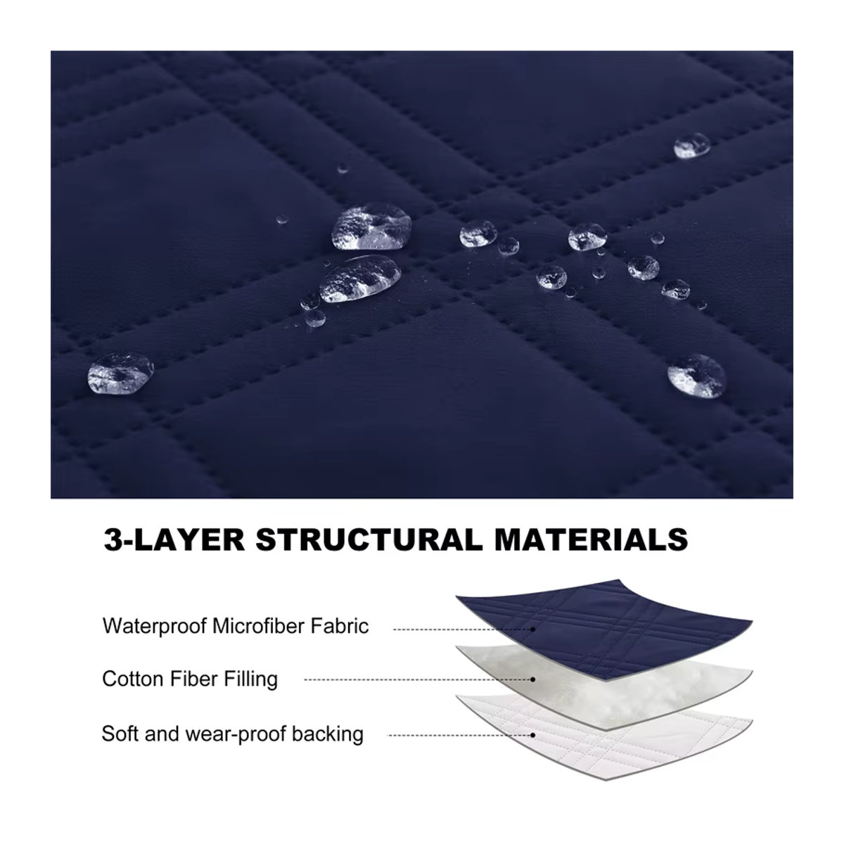 Wasserdichter 1-Sitzer Sesselbezug von Yupartex in Blau mit Anti-Rutsch-Funktion und elastischem Riemen zum Schutz deiner Couch - Bild 5