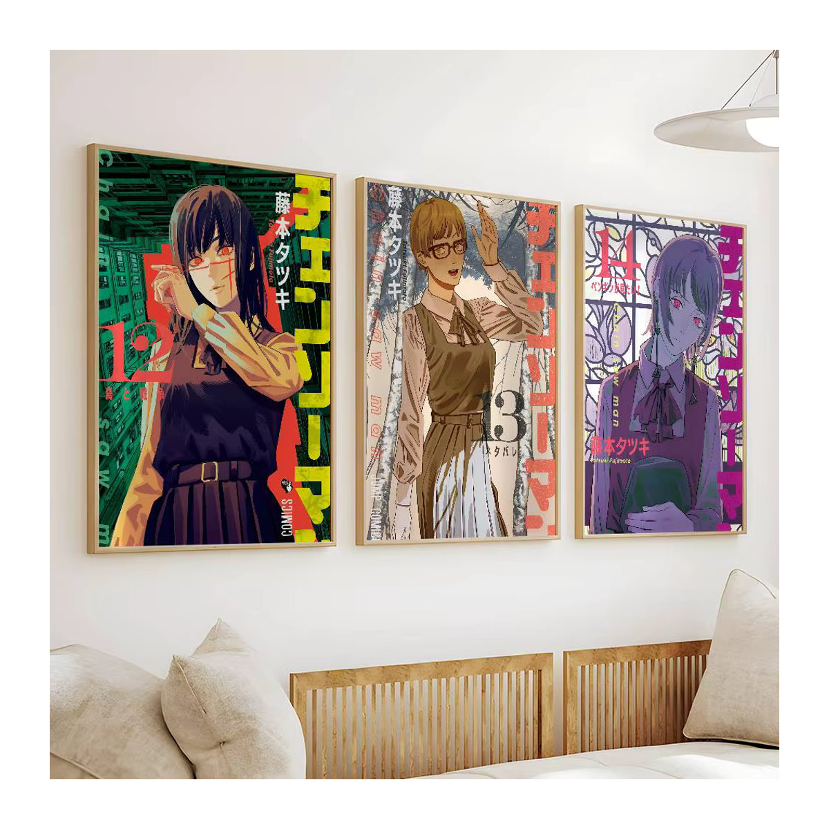 Wasserdichter Anime Kettensäge Mann Wandaufkleber als selbstklebendes Wandbild in Mehrfarbig - Bild 4