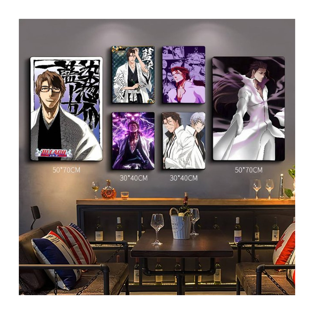 Wasserdichter Anime Poster Aufkleber Bleach Aizen Sousuke zur Wanddekoration, Mehrfarbig, Rechteckig - Bild 1