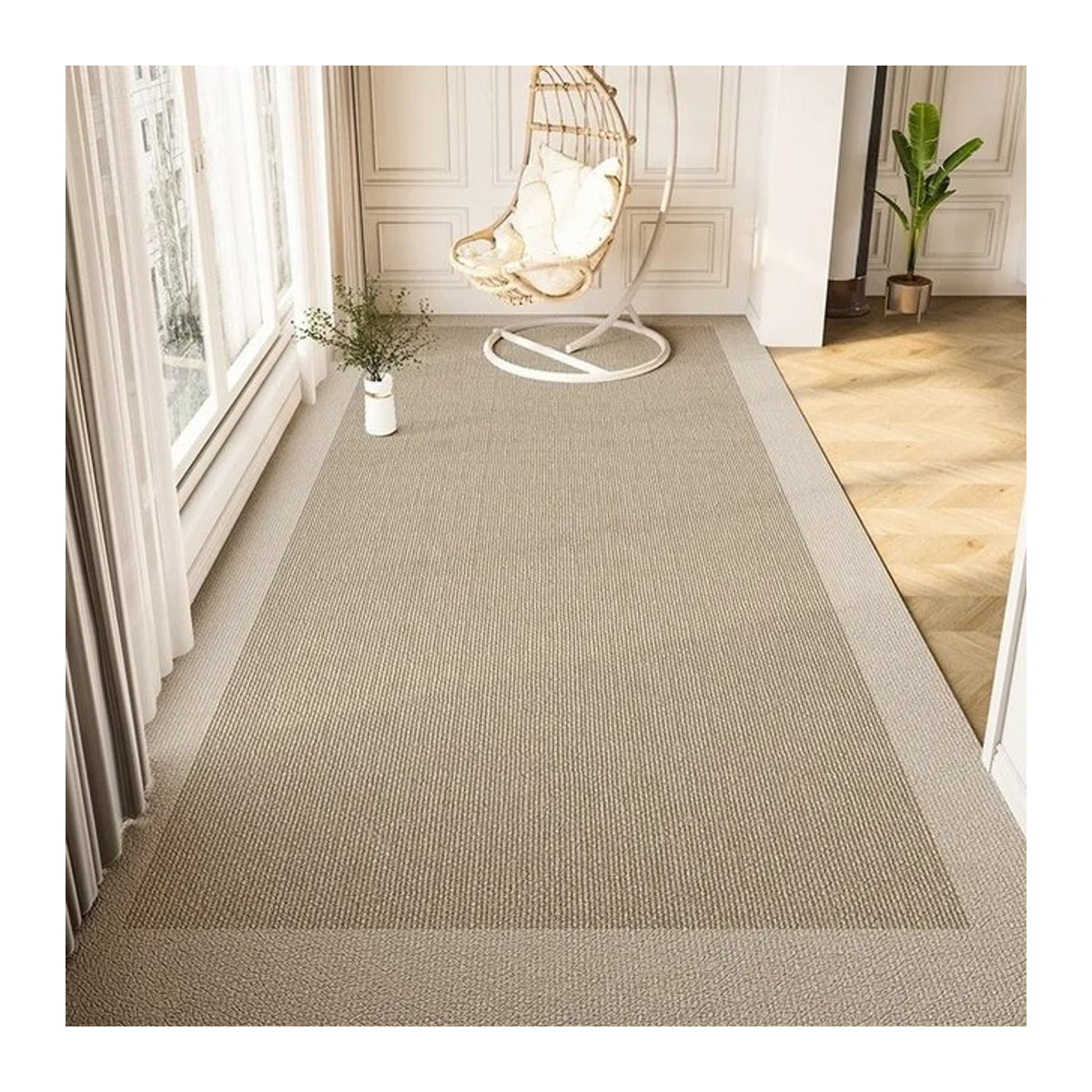 Wasserdichter Balkonteppich aus PVC-Leder von facaishu in minimalistischem Design als rutschfeste Bodenmatte für Heimdekoration und Küche - Bild 1