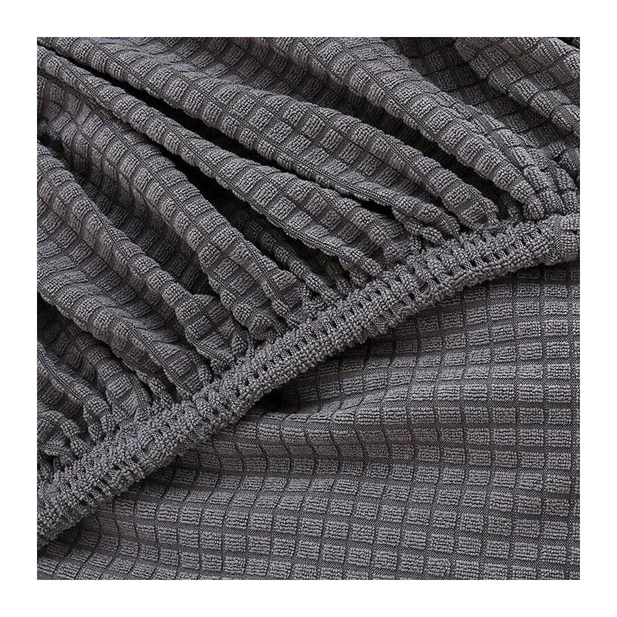 Wasserdichter Einzelsofabezug von A Family Of Home Textiles in Grau mit Karomuster, elastischer und rutschfester Sesselbezug für dein Wohnzimmer - Bild 2