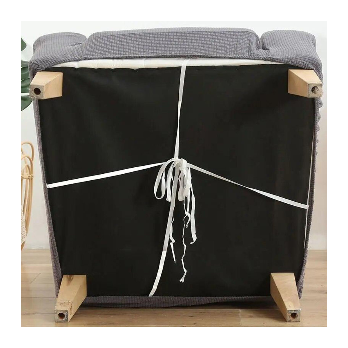 Wasserdichter Einzelsofabezug von A Family Of Home Textiles in Grau mit Karomuster, elastischer und rutschfester Sesselbezug für dein Wohnzimmer - Bild 5