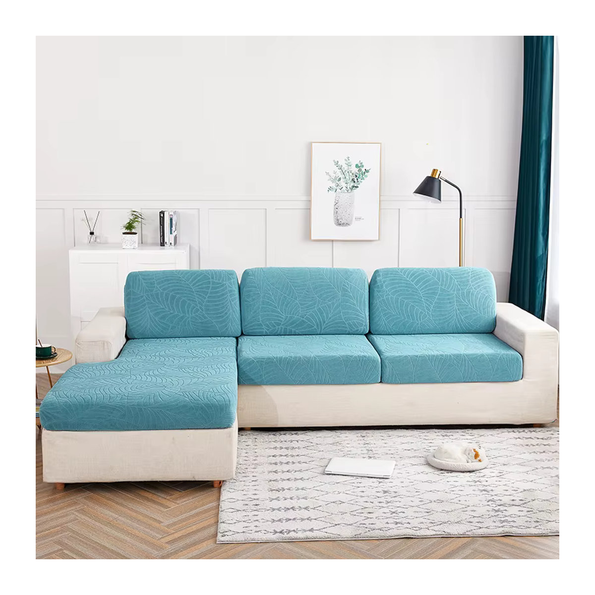 Wasserdichter elastischer Sofa Kissenbezug mit Stereo Relief Jacquard in Rot - Bild 2