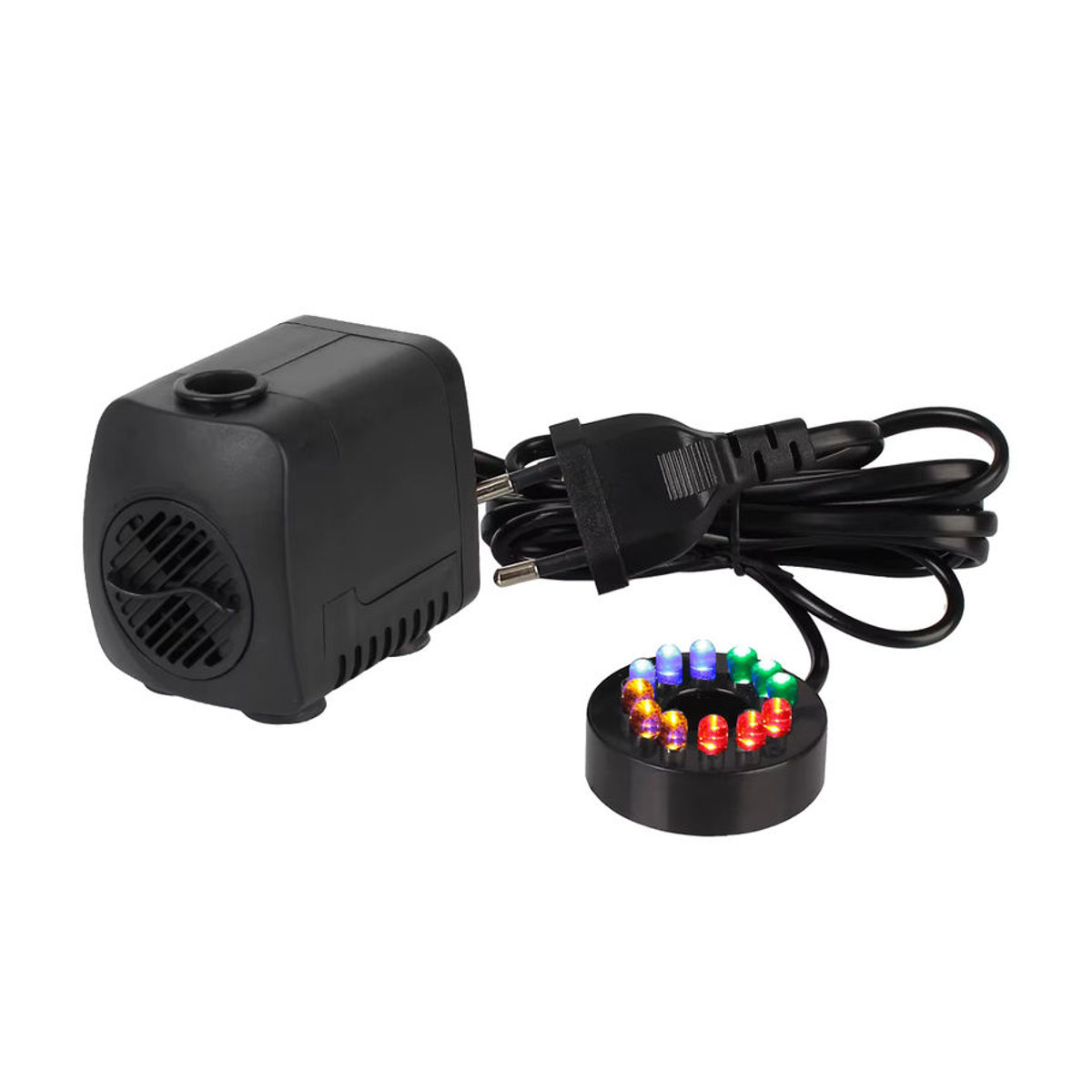 Wasserdichter Gartenaquariumbrunnen in Schwarz mit 12 LED-Lichtern und leiser Wasserpumpe (15 W) - Bild 5