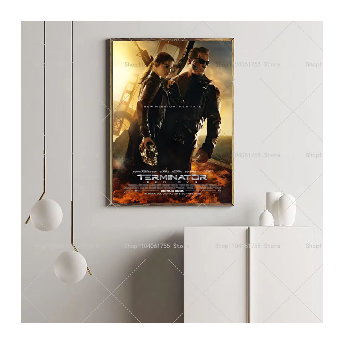 Wasserdichter selbstklebender Wandaufkleber Arnold Schwarzenegger Ikonisches Filmplakat Vintage Wanddekoration Mehrfarbig - Bild 4