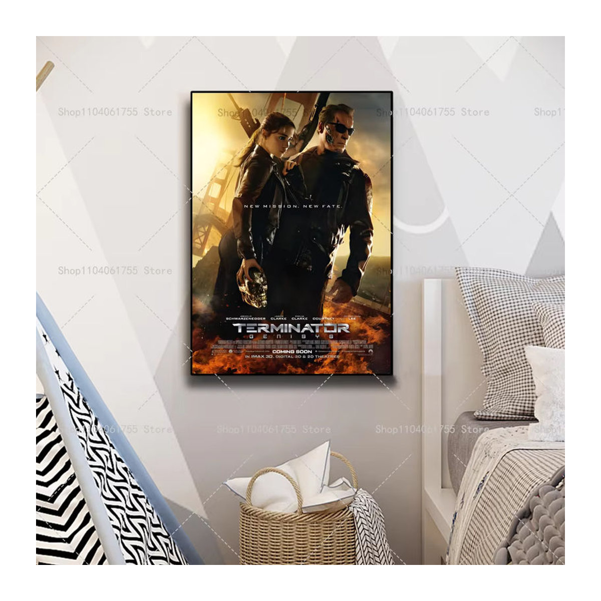 Wasserdichter selbstklebender Wandaufkleber Arnold Schwarzenegger Ikonisches Filmplakat Vintage Wanddekoration Mehrfarbig - Bild 5