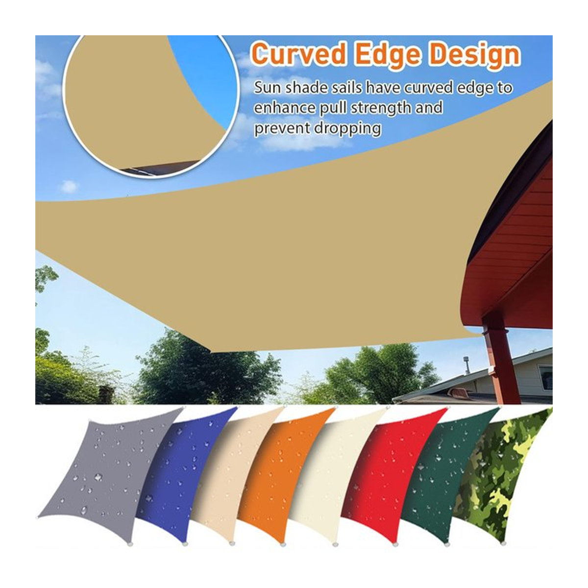 Wasserdichter Sonnenschutz Segel als rechteckiges Sonnenschirm-Überdachung für Garten und Terrasse mit UV-Blockierung - Bild 1