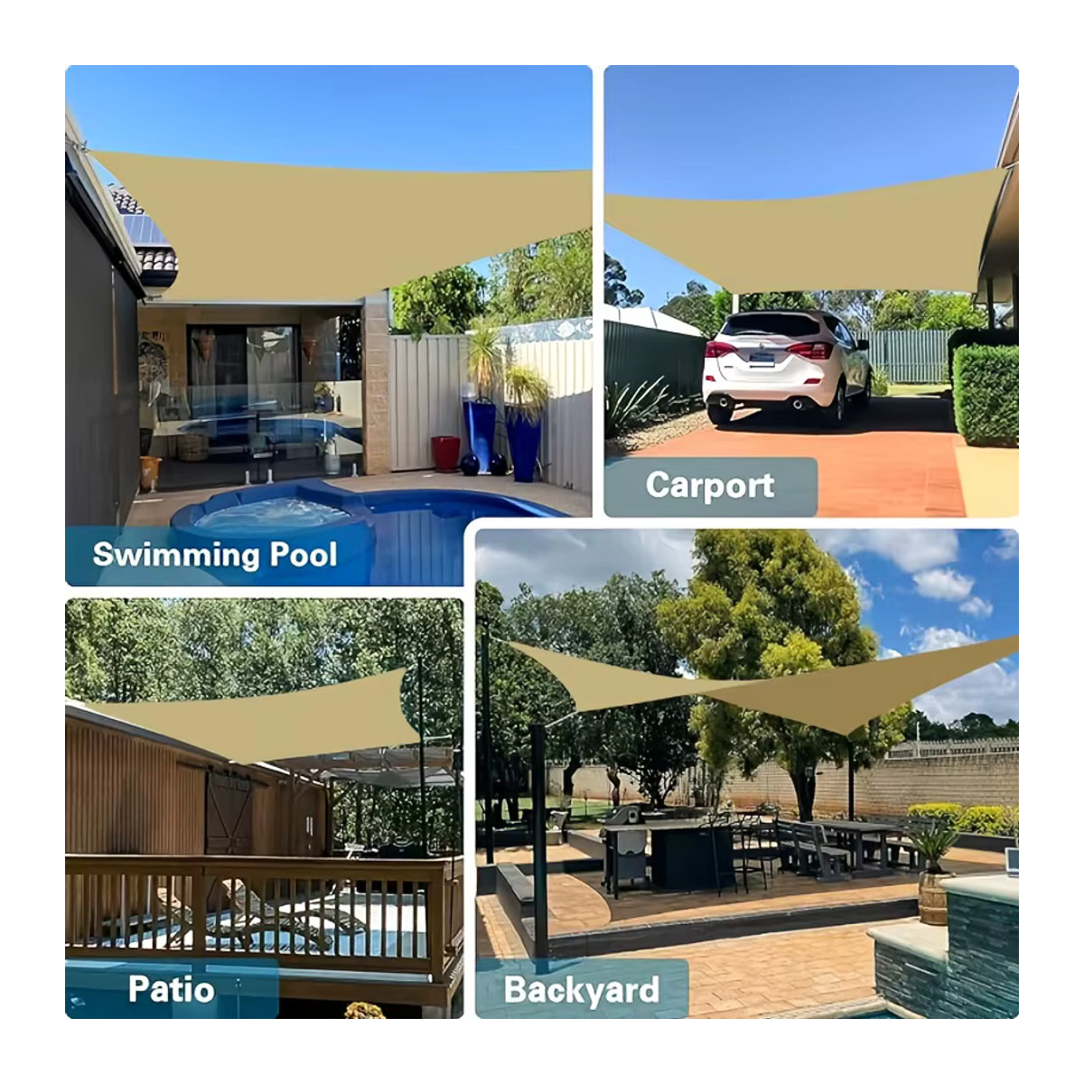 Wasserdichter Sonnenschutz Segel als rechteckiges Sonnenschirm-Überdachung für Garten und Terrasse mit UV-Blockierung - Bild 4