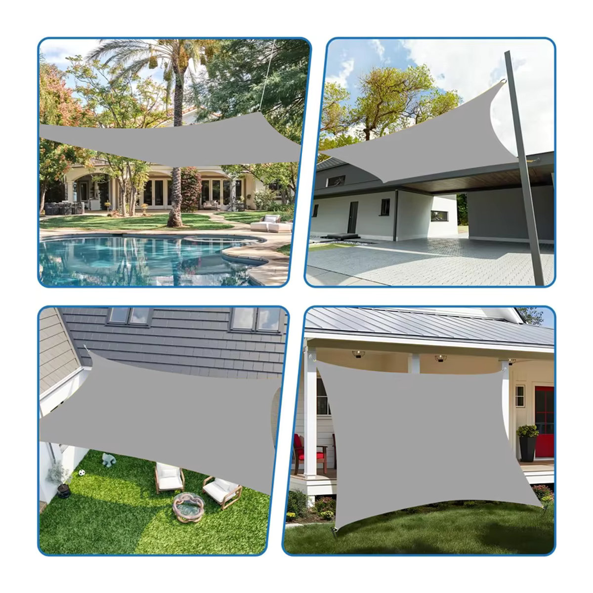 Wasserdichter Sonnenschutz Segel als rechteckiges Sonnenschirm-Überdachung für Garten und Terrasse mit UV-Blockierung - Bild 5