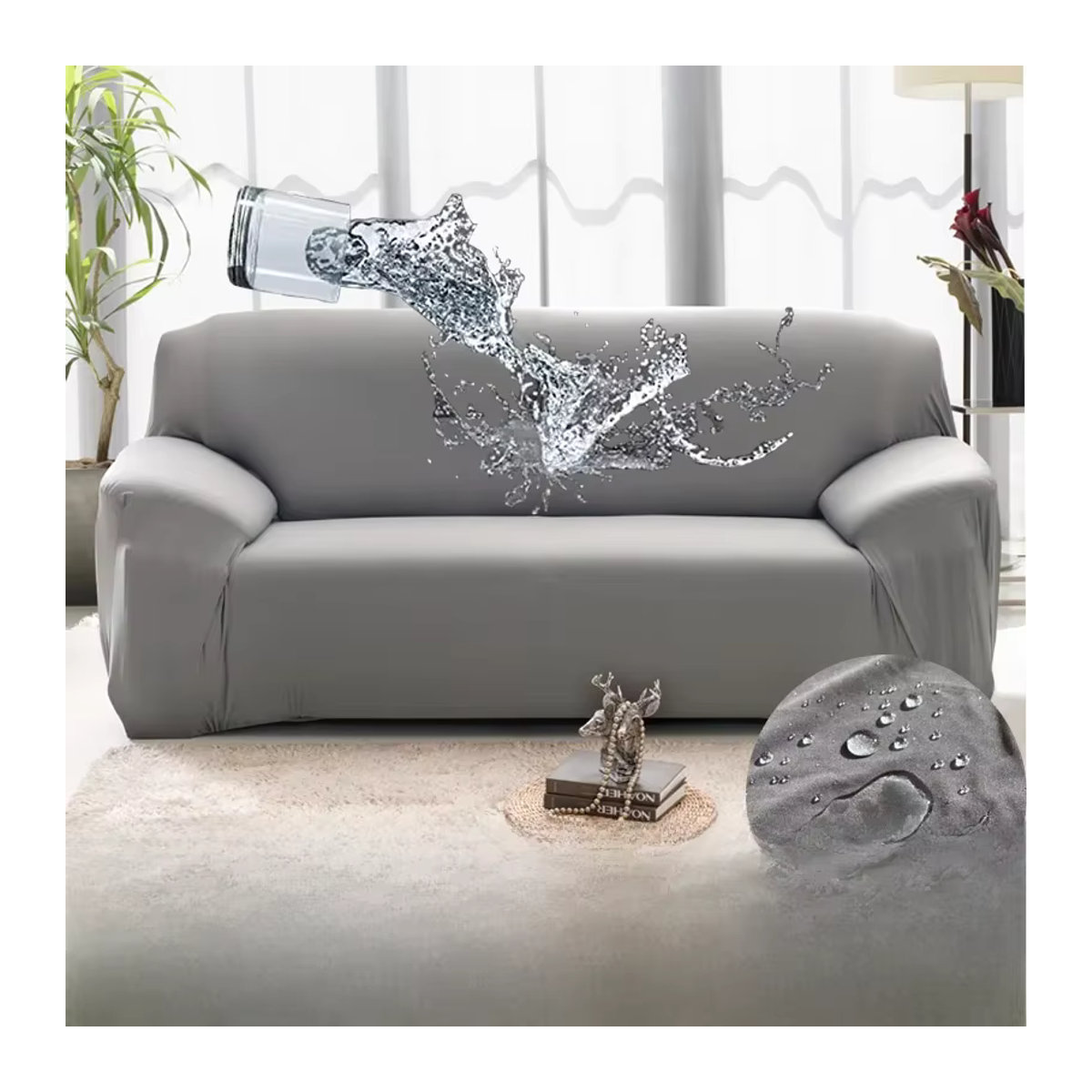Wasserdichter und elastischer Ecksofa Bezug für 1 bis 4 Sitze in L-Form als Schutzhülle für deine Couch - Bild 5