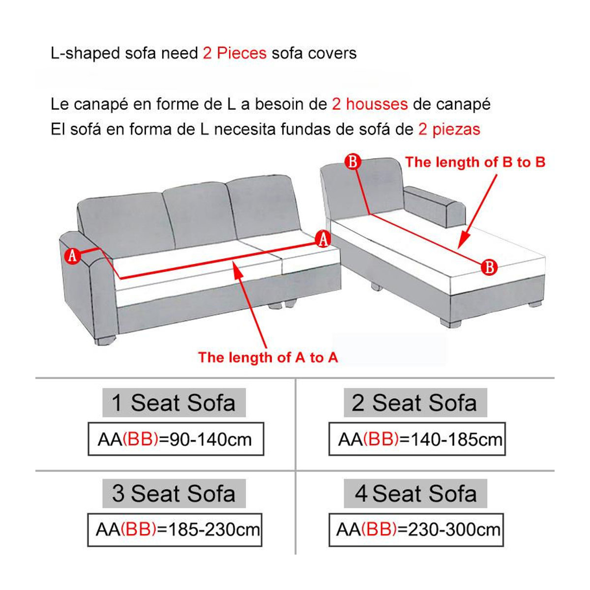 Wasserdichter und elastischer Outdoor-Sofabezug in L-Form für 1 Sitzplatz, A Family Of Home Textiles, Rot - Bild 2