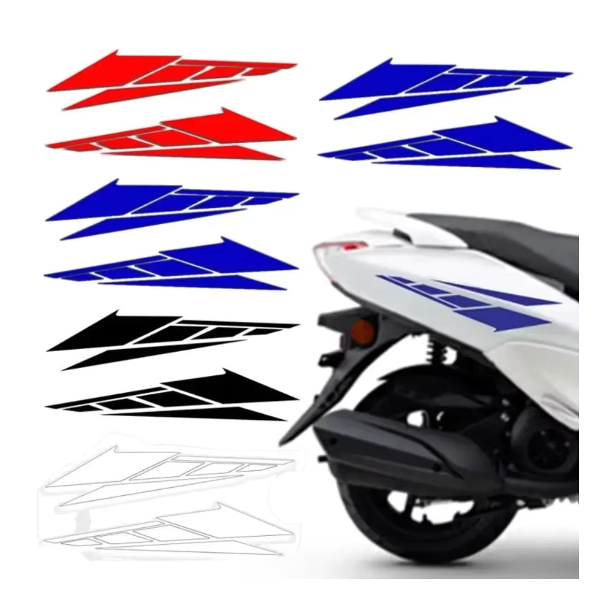 Wasserdichter und kratzfester Motorrad Aufkleber für Yamaha Vespa Suzuki Honda KTM BMW in Weiß und Mehrfarbig - Bild 3