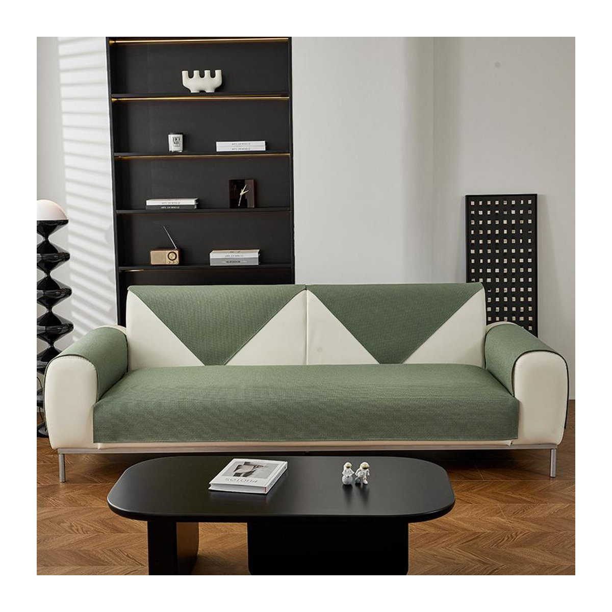 Wasserdichter und rutschfester Sofabezug von Super Six in Grün mit dreidimensionalem Plaid-Design, Breite: 160 cm, Tiefe: 110 cm - Bild 1