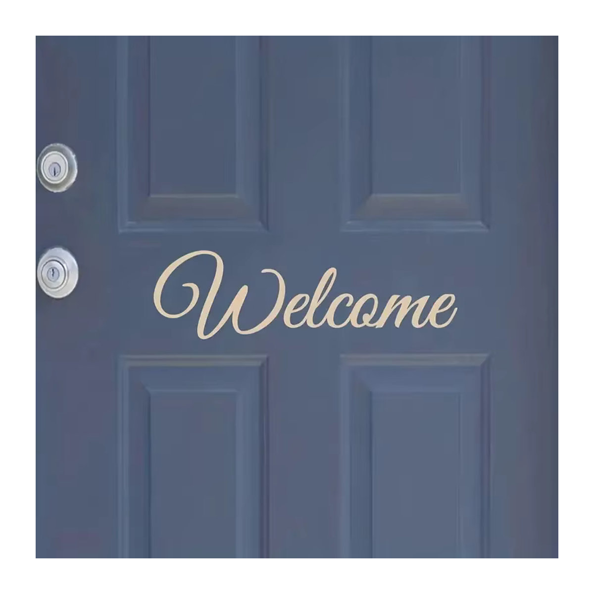 Wasserdichter Vinyl Aufkleber mit englischem Slogan Welcome in Weiß und Gold zur Wanddekoration für dein Wohnzimmer - Bild 3