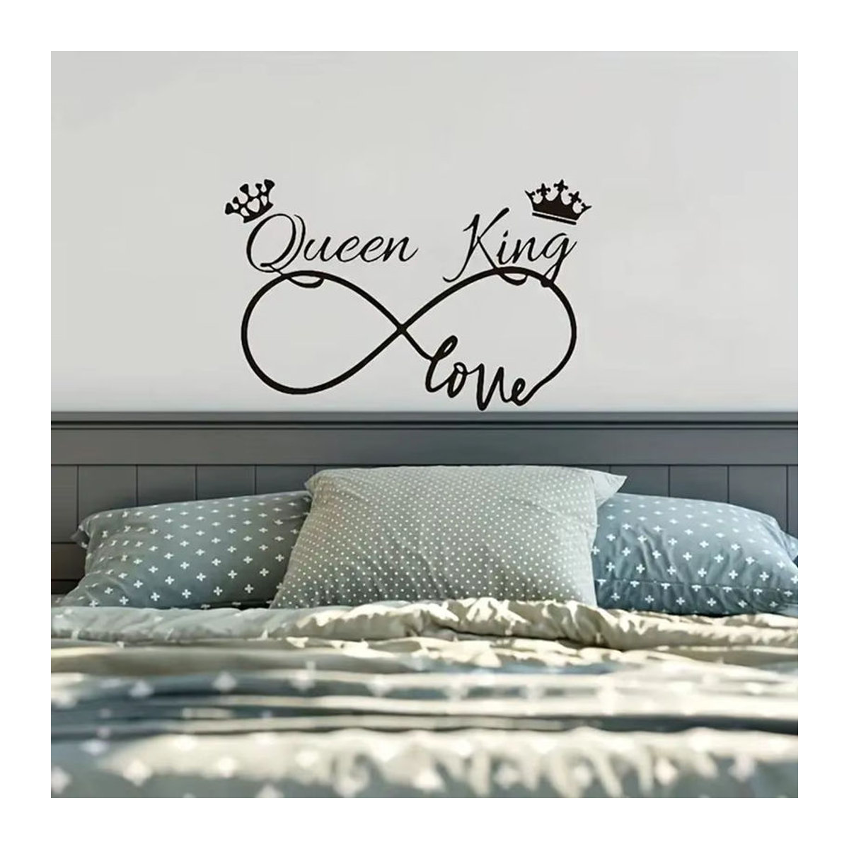 Wasserdichter Wandaufkleber König oder Königin Design in Schwarz, runder Wandsticker für Wohnzimmer und Kinderzimmer - Bild 2