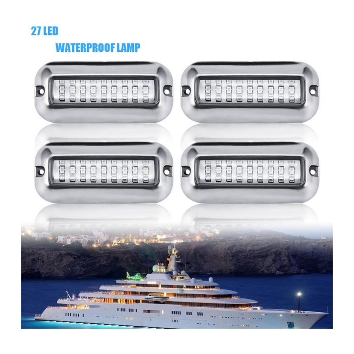 Wasserdichtes 12V Boot Hecklicht mit 27 LEDs für Marine, Schiff und Ponton, IP68 Unterwasserlicht - Bild 1