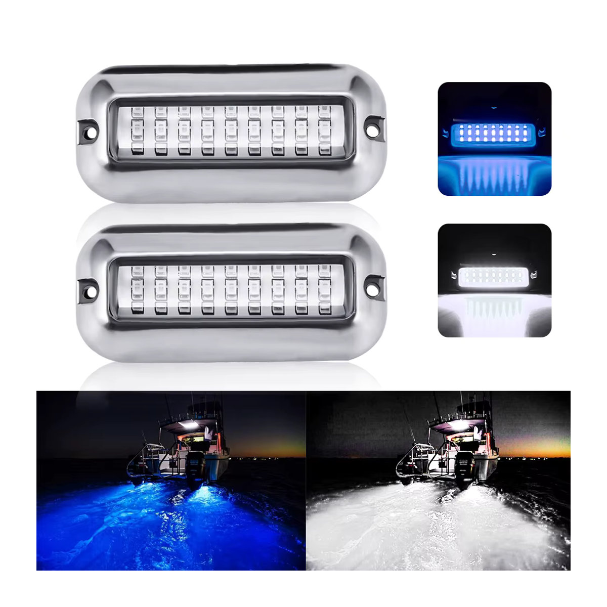 Wasserdichtes 12V Boot Hecklicht mit 27 LEDs für Marine, Schiff und Ponton, IP68 Unterwasserlicht - Bild 2
