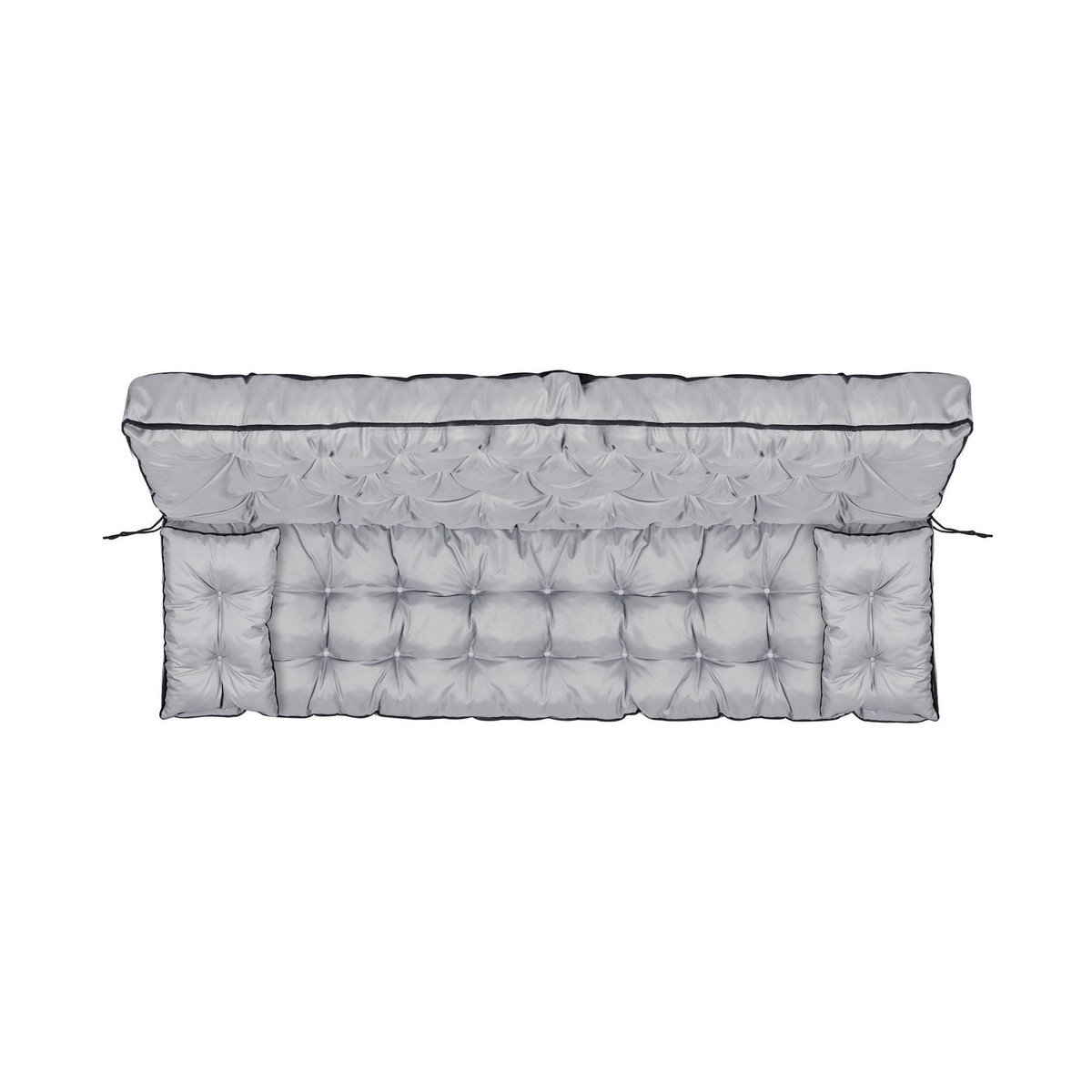 Wasserdichtes Gartenkissen-Set für Bank und Schaukel mit hoher Rückenlehne und Paspelierung sowie XL-Zusatzkissen von AIOFACTORY OGROD in Grau aus Polyester - Bild 9
