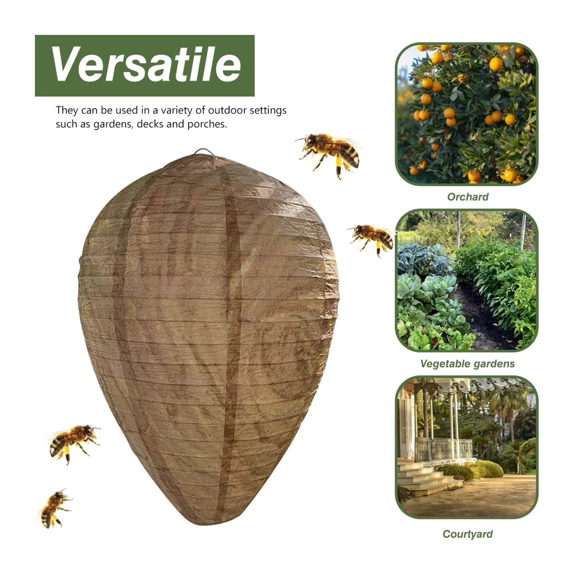 Wasserdichtes Locknest zur Wespen- und Bienenabwehr für den Garten, ungiftiger Köder als Abschreckung - Bild 4