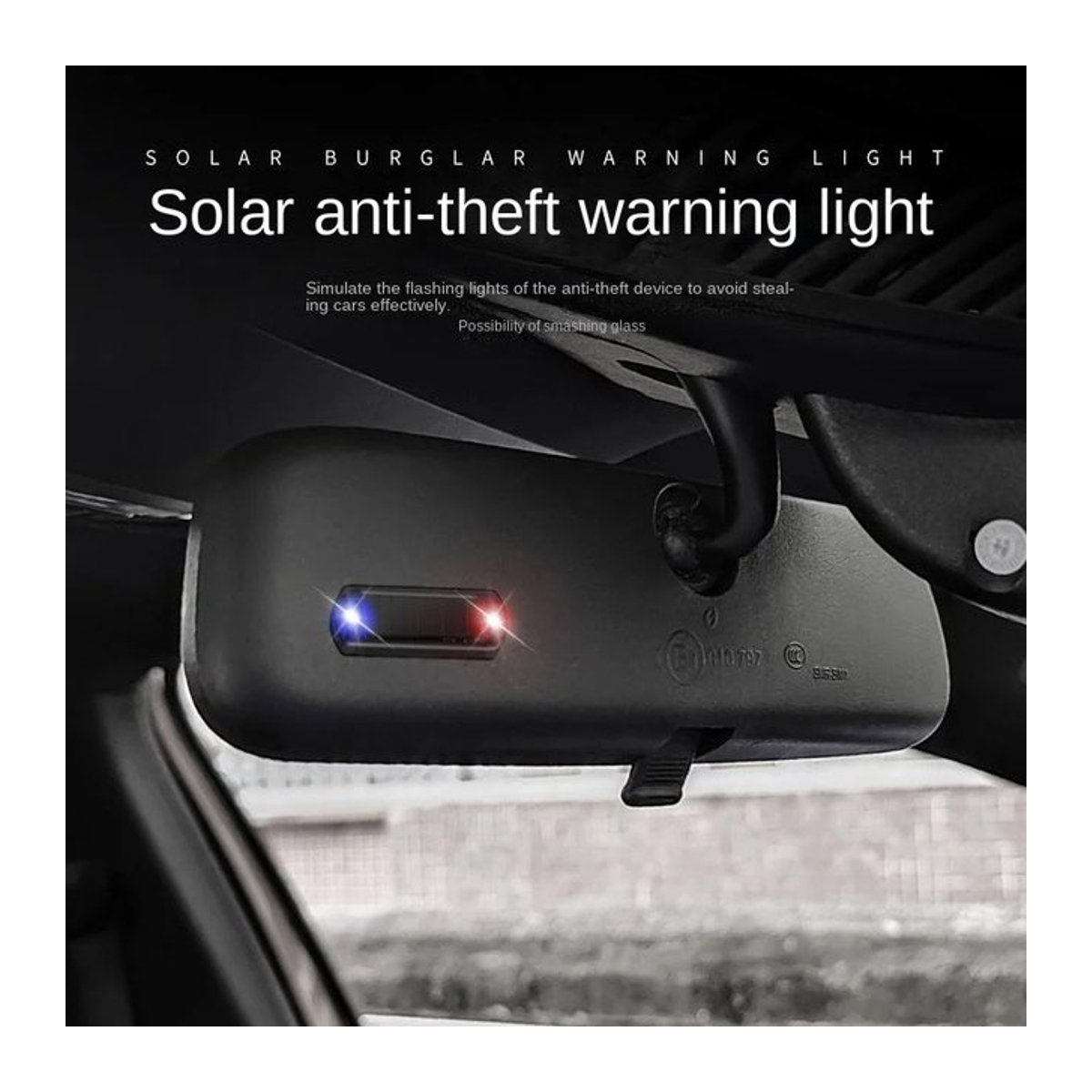 Wasserdichtes Mini-Solar-Warnlicht mit rotem Licht und schwarzer Hülle für dein Auto - Bild 1