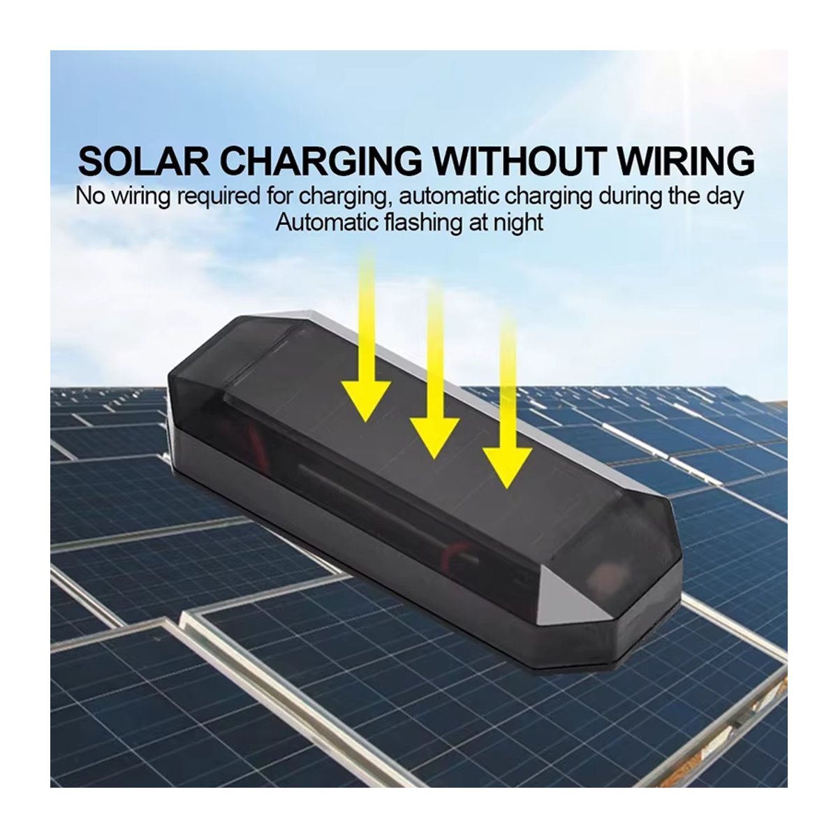 Wasserdichtes Mini-Solar-Warnlicht mit rotem Licht und schwarzer Hülle für dein Auto - Bild 2